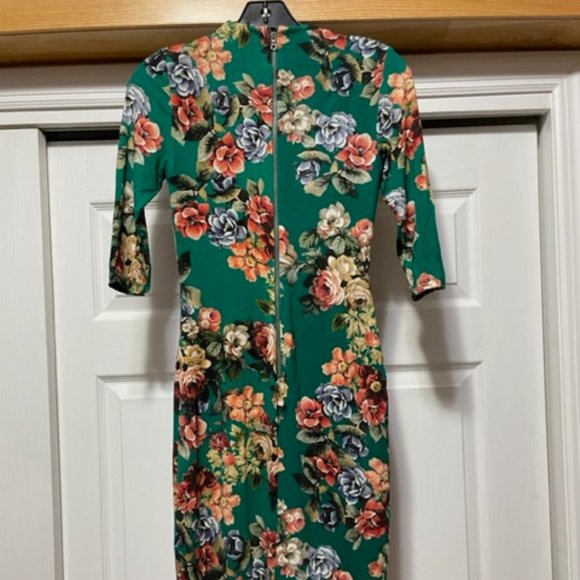 Alice + Olivia Teal Delora Bodycon Fitted Midi Stretch Dress SZ 0 NWT - Picture 9 of 9